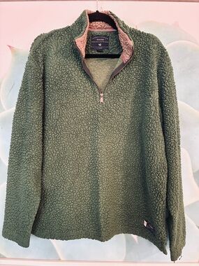 Southern Marsh Green Sherpa Quarter-Zip Pullover